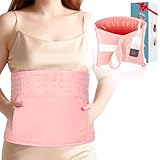 51" Heating Pad for Period Cramps Built with Hand Warmer Pocket, Controller Pocket & 9.84ft/3M Extra-Long Cord, Adj. Temp Timer Auto Shut Off Wrap Around Heated Pad for Women Back Abdomen Pain Relief