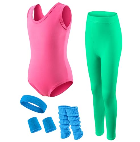 Disfraz para niñas inspiración 80s 90s fitness 5 piezas miniatura 3