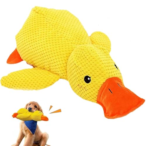 Mellow Dog Calming Duck, 2026 New Yellow Duck Dog Toy, The Mellow Ducks Calming Pillow, Dogs Ducks Toy with Quacking Sound for Indoor Dogs (Yellow)
