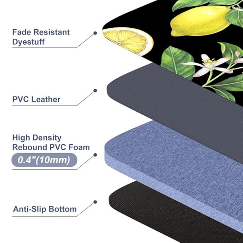Mrcrypos Lemon Small Kitchen Mat For Floor 17.3 Inchx29 Inch Pvc Leather Kitchen Rug Waterproof Cushioned Anti Fatigue Comfort Mat Non Slip Standing Mat Laundry Kitchen Accessories thumb #1