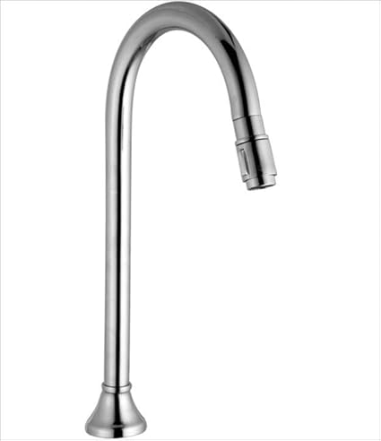 THOISEWELT Kitchen Sink Wash Basin Faucet Tap Long Body Pillar Cock Mouth Operated Tap Brass Body Chrome Finish 15.5