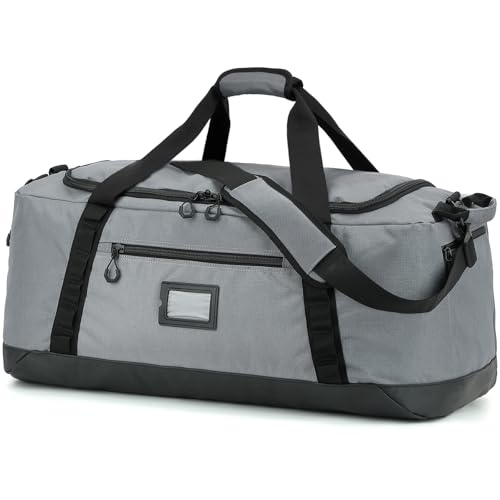 Image of TUGUAN Extra Large Duffle Bag for Men, 100L Big Duffel Bag for Travel Sports Gym Equipment Bags W /Adjustable Shoulder Strap Overnight Weeekender Bag for Trip Camping Hiking Baseball Soccer, XL Grey