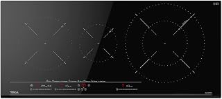 Teka IZC 93320 MST Induktionskochfeld, 90 cm, 3 Feuer, Multislider-Touch-Steuerung, 8 Funktionen, Glas mit Frontblende, Glas schwarz