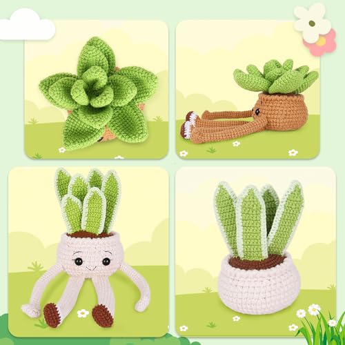 Image of Crochet Kit for Beginners, Beginner Crochet Kit for Adults with Step-by-Step Video Tutorials, DIY Crochet Animal Kits Knitting Supplies