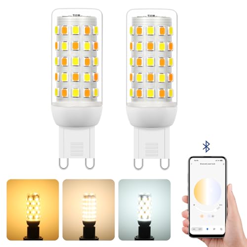 I-SHUNFA Lampadine Intelligenti G9 LED con Controllo APP, Lampadina G9 LED Dimmable Bluetooth,AC 230V,2700K-6500K,Luminosità Regolabile 1%-100% 4W 400LM,Funzione Timer(2 Pack solo Lampadina)
