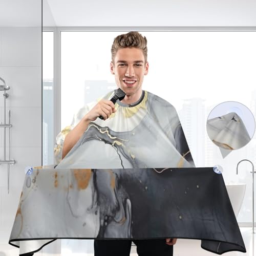 Capa profesional impermeable para cortar cabello Golden Marble con cierre ajustable de broche para peluquería y estilismo miniatura 6