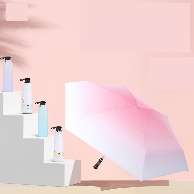 RENEESME Umbrellas for Rain Manual Compact Portable Umbrella, Rain Or Shine Folding Umbrella, Simple Parasol Strong Umbrella for Wind and Rain(A)