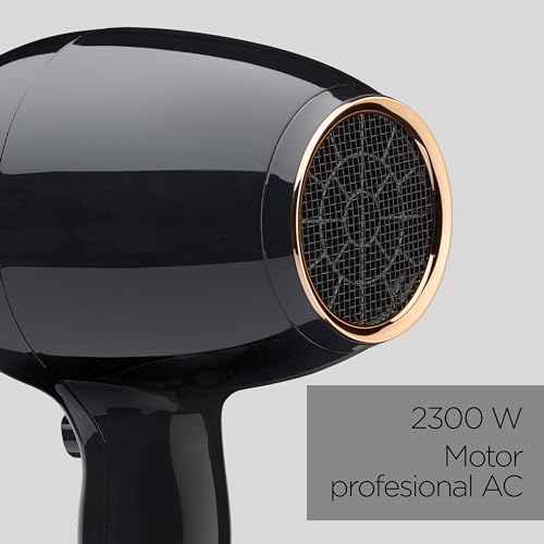 BaByliss Secador de Pelo Pro Power – Secador profesional de 2300 W, Motor AC de salón, Tecnología iónica antiencrespamiento, 3 ajustes de temperatura y 2 velocidades, Negro, D5245E - imagen 5