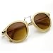 zeroUV Vintage Inspired Round Horned Rim P-3 Frame Retro Sunglasses (Creme Amber)