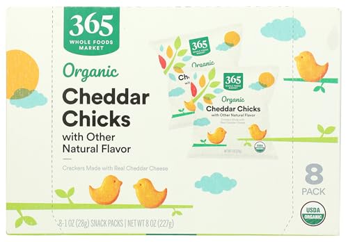 Image of 365 by Whole Foods Market, Organic Cheddar Chicks Crackers, 8 Pack