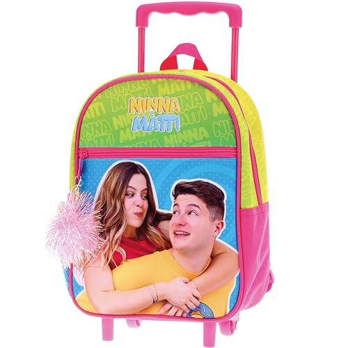 NINNA e MATTI Trolley Asilo per Bambini con Due Ruote e Manico Regolabile, Linea Scuola 2025-2026, Misure 27 x 22 x 10 cm