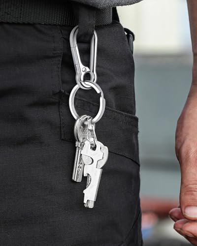 Caianwin 4 Stück Karabiner Schlüsselanhänger Metall Karabinerhaken Klein Schlüsselkarabiner für Schlüssel, Rucksäcke und Charms