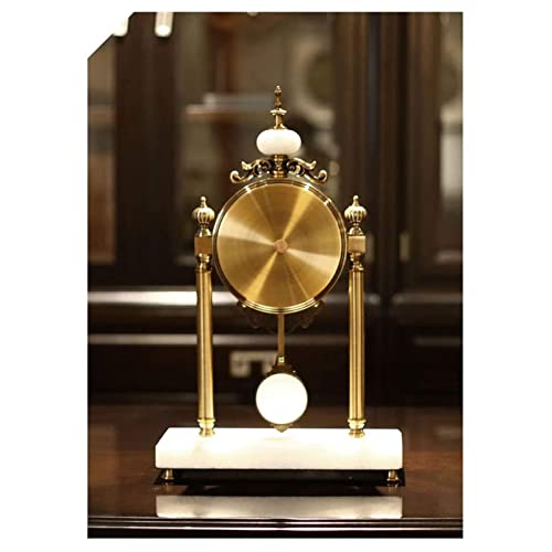Reloj clásico de madera con acabados premium de mármol para hogar 3