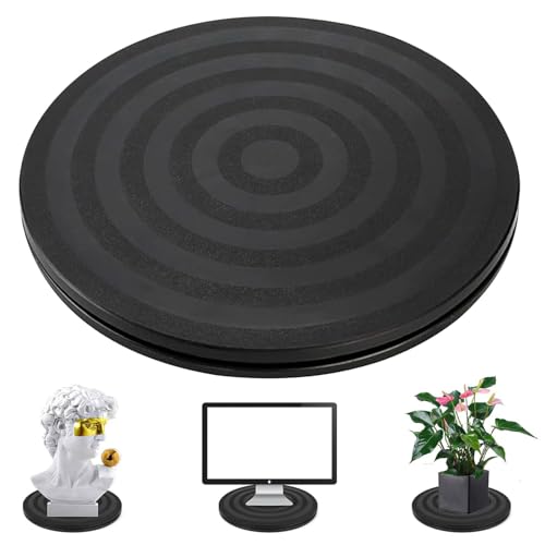 回転台 ターンテーブル 直径20cm PC 電話機 ディスプレイ用 スムーズ回転 小型軽量 省スペース アンティークブラック360度回転 回転盤