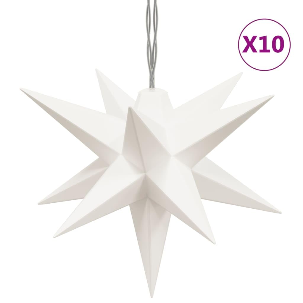 Homgoday Lámpara de Estrella Moravia 10 LED Blanco 10 cm Luces de Navidad Casa y jardín