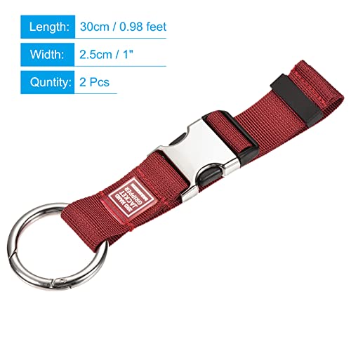 Image of MECCANIXITY Luggage Strap, Jacket Gripper Holder Suitcase Belt Carry Clip for Backpack Travel Accessory, Red Pack of 2