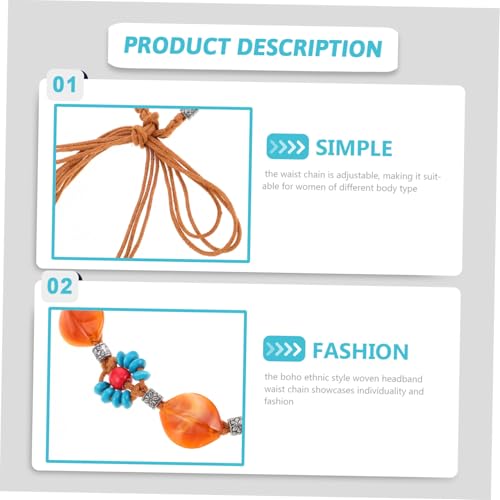 Boho Waist Chain Women's Braided Belt Ethnic Belt Fashion Waistband Adjustable Rope for Dresses3