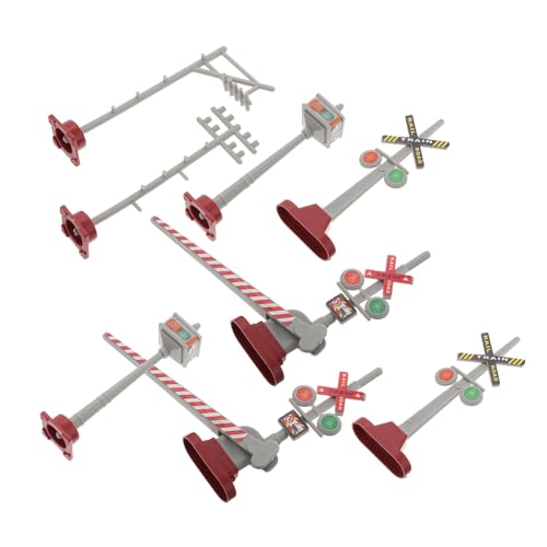 Angoily DIY Model Train Traffic Sign Miniature Traffic Signal Light Set for Toy Train Landscape Construction