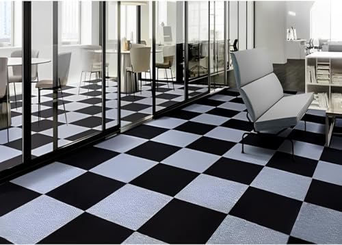 Image of Premium Self-Adhesive Floor Covering, Low Maintenance, and Budget-Friendly Ribbed Floor Carpet Tiles 30 Cm X 30 Cm x 6mm x 1 Tiles (Area Cover 1 Sq. Feet)(Pack of 1)