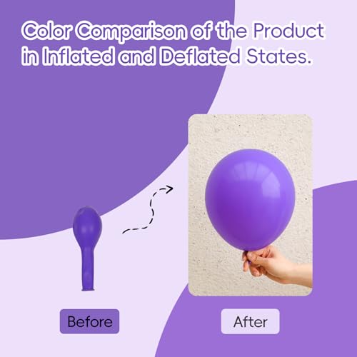 Image of Purple Balloons 12 inch, Purple Latex 50pcs Party Balloons | Wedding, Baby Shower, Birthday Party Decorations