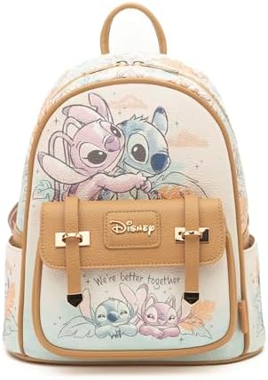 Wondapop Disney Stitch and Angel Hug It Out - Mini mochila de piel ...