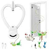 CATPICK Interactive Cat Toys for Indoor Cats Automatic Electric Flying Bird Feather Mouse Toy - Best Kitten & Adult Cat Enrichment Mouse cat Toy Hanging Electric Kitty Toys for Bored Cats