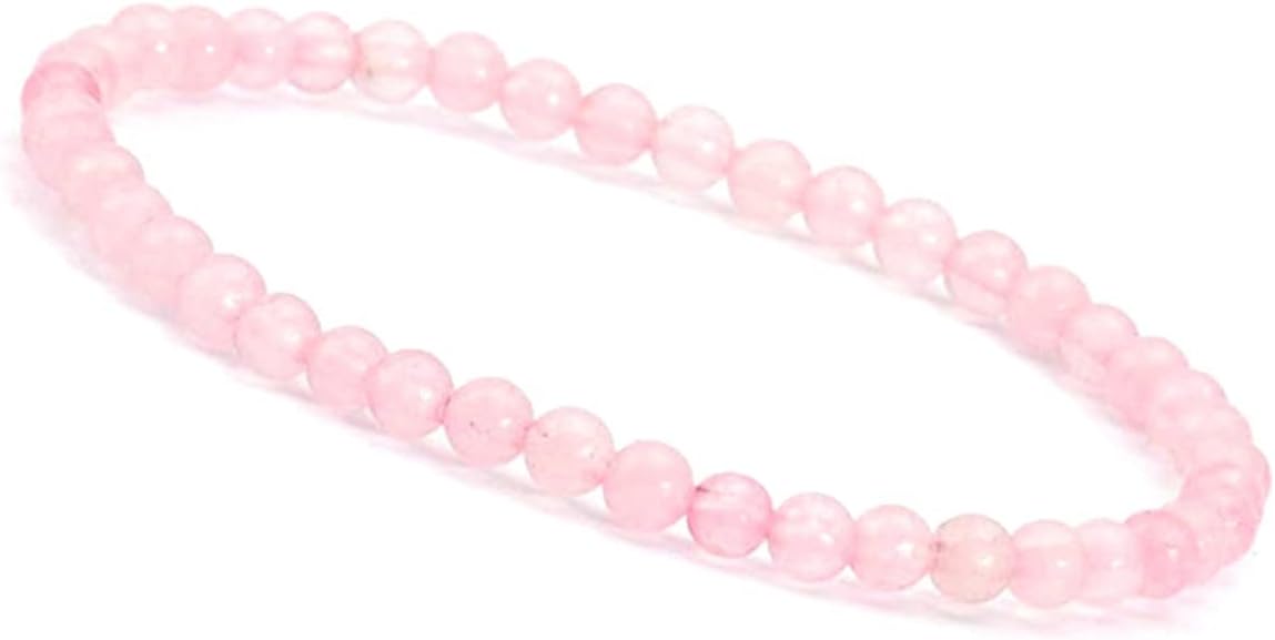 KIKILA 4mm Mini Gemstone Energy Bracelets Crushed Stone Beaded Bracelet Natural Stone Charm Beaded Small Couples Bracelets for Women
