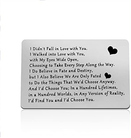 Engraved Wallet Insert Card For Boyfriend Husband