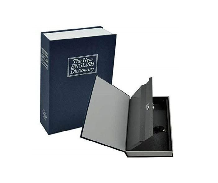 Locker Jewellery Home Safe Dictionary Hidden Secret Book Safe Vault 2 Keys Jewelry Money Cash Box for Office Home Book Locker Dictionary Stainless Steel Hidden Safe (Small)-image-43
