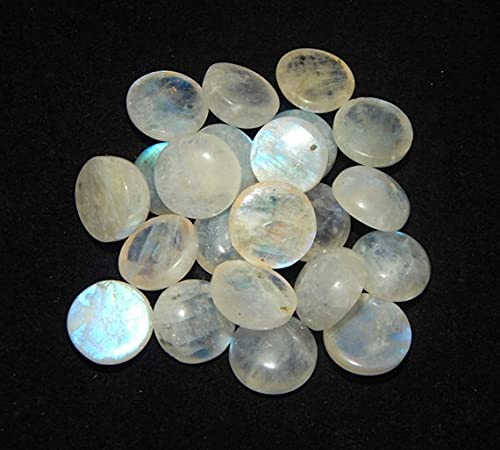 Pierre de lune arc-en-ciel cabochon pour bague bohème chic et bijoux d'été lot de 10