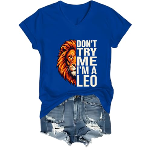 Don’t Try Me I’m A Leo Lion Unisex Shirt Royal Blue