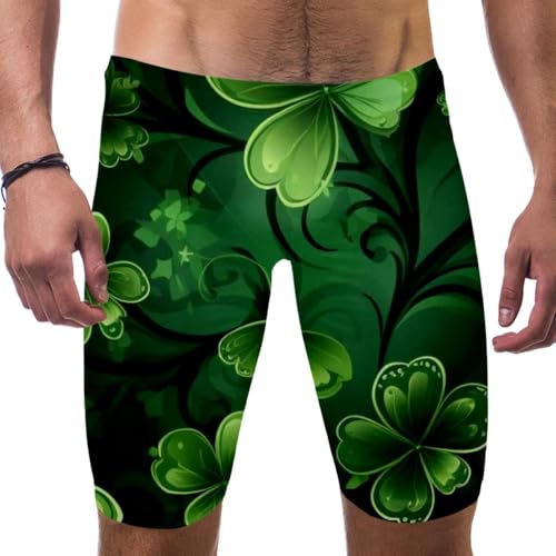 St Patrick's Day Swimsuit for Men & Boys,Competition Lap Swim Suit, Square Leg Endurance Training Multicoloured