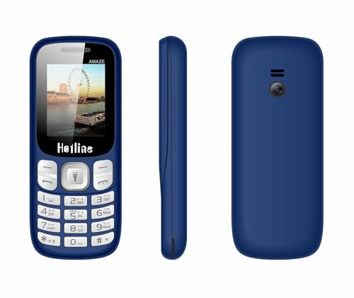 Image of HOTLINE H312 Dual SIM Keypad Mobile Phone | 1.77 inch Display | Wireless FM | Digital Camera | Expandable Memory | LED Torch and Long Battery Life (Blue)