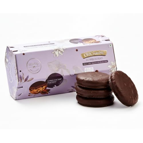 Image of Unwrap Happiness Oh Crumb Dunkin Delight Chocochip Cookies Rich Choco Layer| Soft Center | Gourmet Treat for Tea-Time| Gifting & Snacking | Freshly Sealed Pack 160g (Choco Chip)