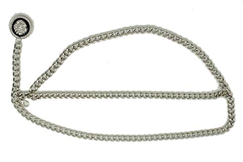 Women Fancy Fashion Belt High Waist Hip Silver Metal Chain Lion Buckle Plus XL XXL3
