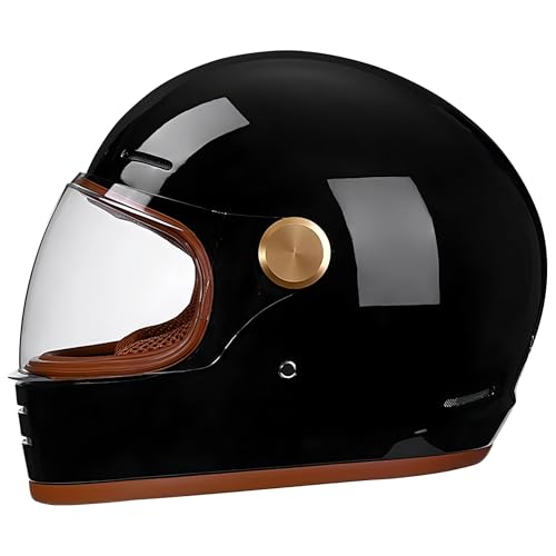 Loyoriwy Retro Motorcycle Helmet for Adults，Vintage Full Face Helmet with