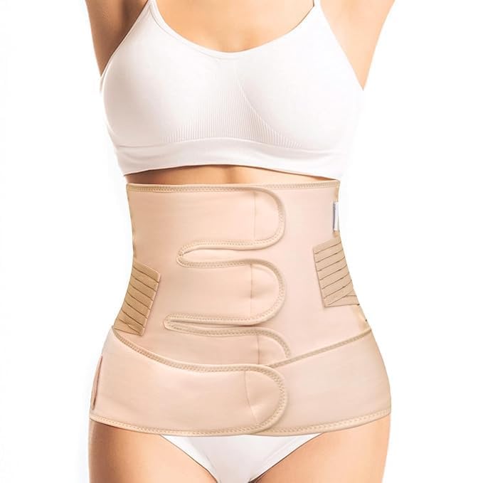 AuFlex 2-in-1 Postpartum Belly Band for Women – Abdominal Maternity Belt for After Delivery, C-Section & Natural Birth Recovery | Belly Binder for Postpartum Support- Large to XXL Beige-image-19