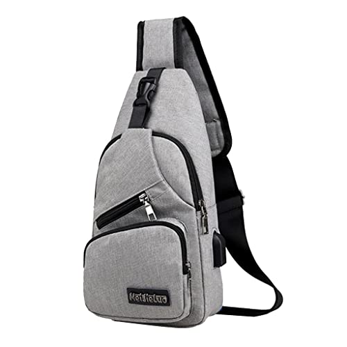 gazechimp Homens Da Moda Sling Chest Bag Outdoor Travel - Cinza