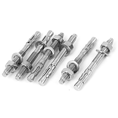 Aexit M6 Thread Anchors 304 Stainless Steel Car Repair Gecko Expansion Bolt Screw 60mm Expansion Anchors Long 6pcs