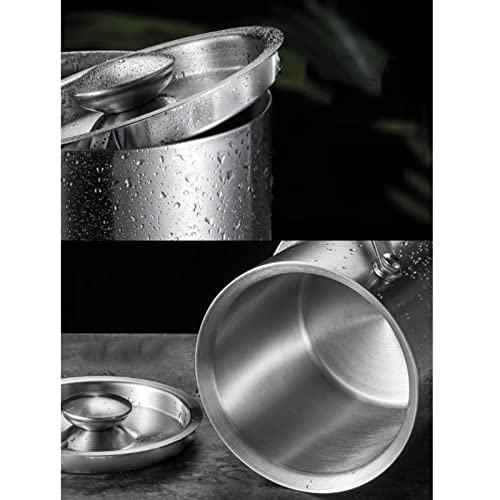 Cubitera de acero inoxidable de doble pared con tapa y pinzas premium 5