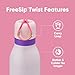 Owala FreeSip Twist Insulated Stainless Steel Water Bottle with Straw for Sports and Travel, BPA-Free, 24-oz, Pink/Purple (Dreamy Field)