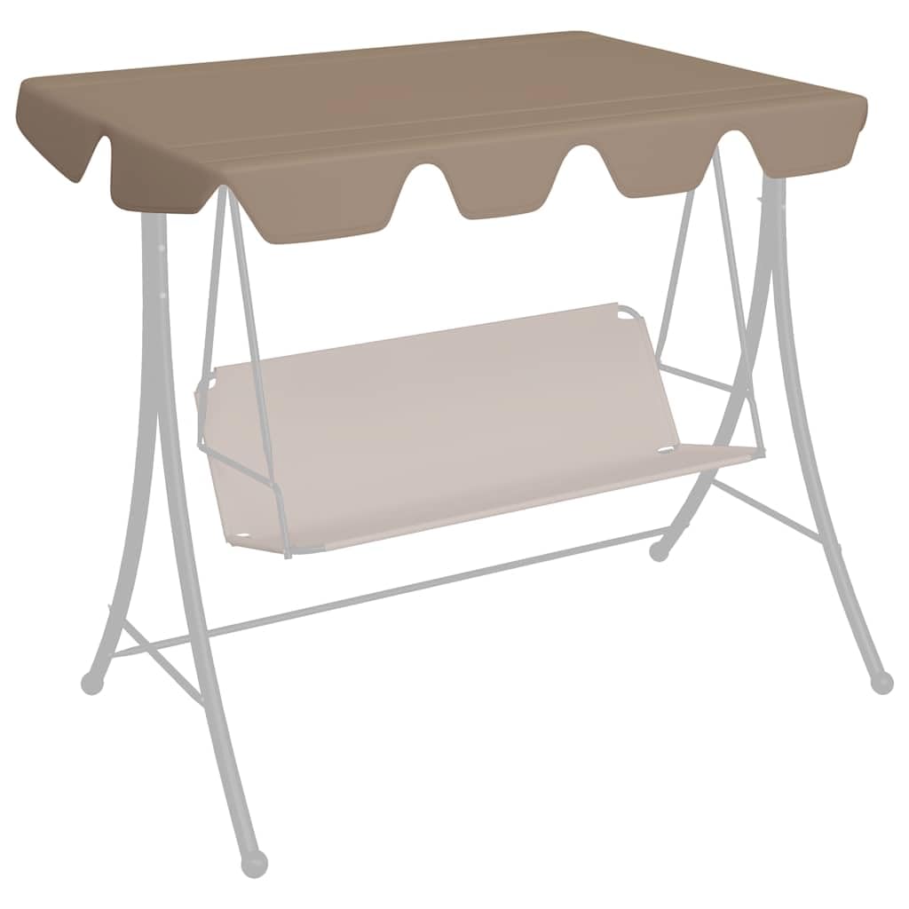 Dach zapasowy do huśtawki Hollywood, kolor taupe, dach pawilonowy, plandeka ochronna do namiotu ogrodowego, tarasu, balkonu, ogrodu, wodoodporny, 150/130 x 105/70 cm, 270 g/m²