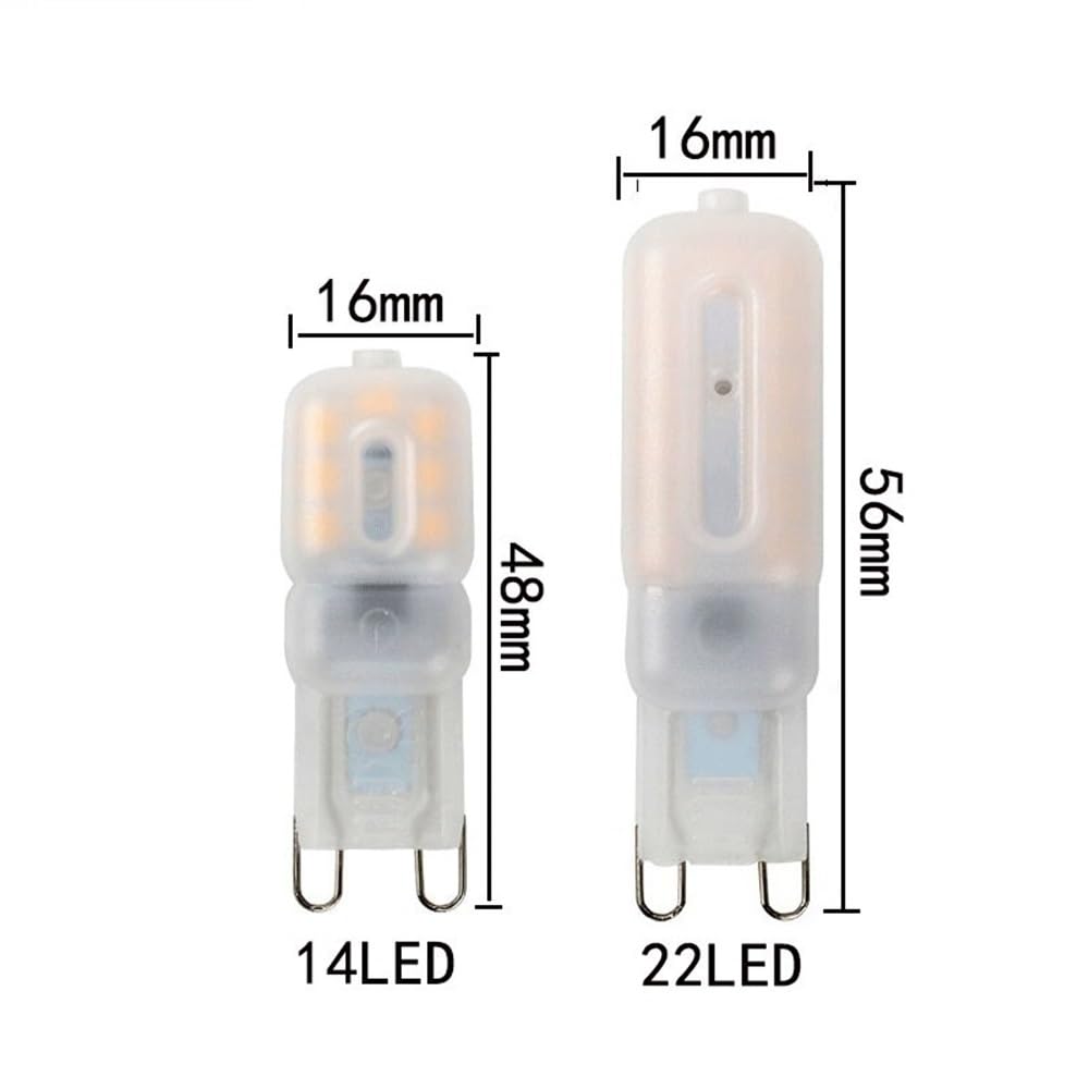 Fengyan Casa Lampadine, Confezione da 20, lampadine a LED a mais G9 2835SMD AC220V 3W/5W dimmerabili for ufficio, centro commerciale, casa(Clear cover - warm white,3W)