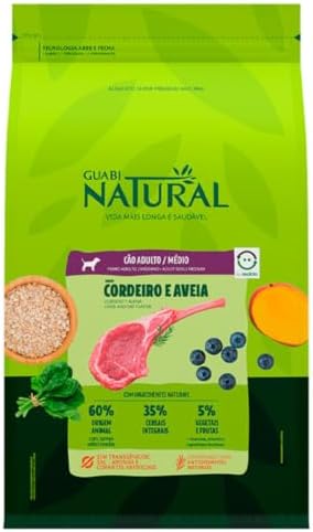 Guabi Natural - Ração Para Cães Adultos Porte Médio Cordeiro e Av...