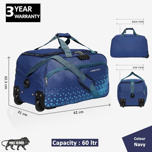 Image of Lavie Sport 62 cms Anti-theft Arrow Wheel Duffle Bag | (Navy)