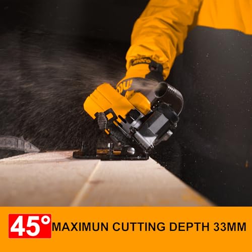 Image of INGCO 20V Cordless Circular Saw (Body Only) 140mm, Brushless Motor, 6300RPM Max. Cutting Depth 50mm (90) Electric Circular Saw, 20mm Arbor CSLI1402