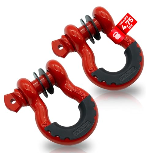 Autodomy Manille Lyre Professionnelle 3/4 4,75 Tonnes (4.750Kg) | Pack 2 Unités Manille de Levage 4x4 en Acier Inoxydable Forgé et Galvanisé | Pour Traîner et Secourir des Véhicules