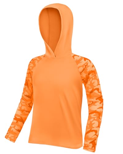 DRONIRING Boys Rash Guard Swim Hoodie, Kids Long Sleeve Sun Fishing Shirts