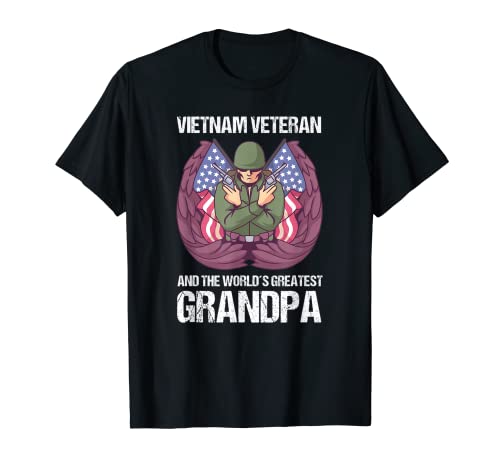 Hombre Abuelo Vietnam Veterano Camiseta