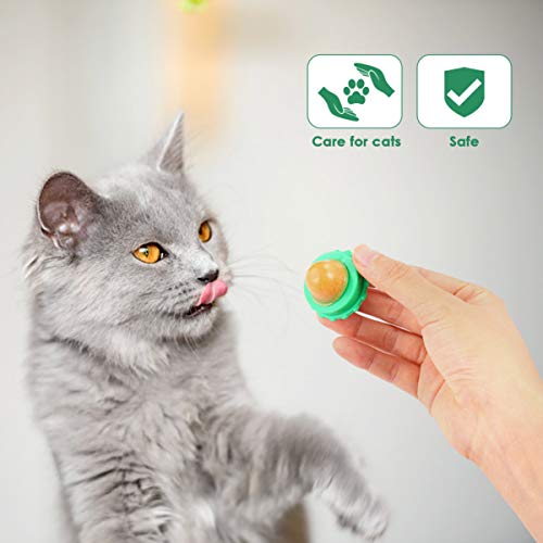 TEHAUX Lanches para gatos - 2 peças de lanche para gatos lambendo bola de açúcar, bola de parede de